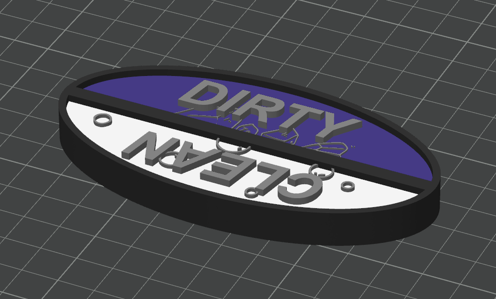 Clean and Dirty Dishwasher Indicator (3D Model)