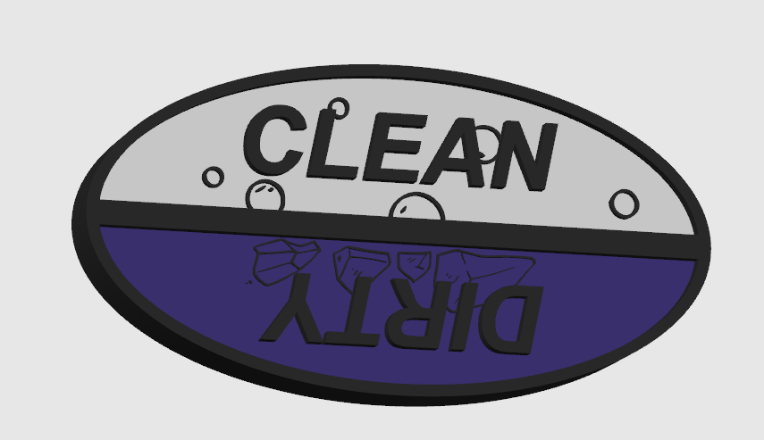 Clean and Dirty Dishwasher Indicator (3D Model)